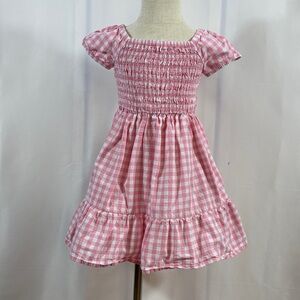 The Children's Place Pink Gingham Smocked A-Line Dress